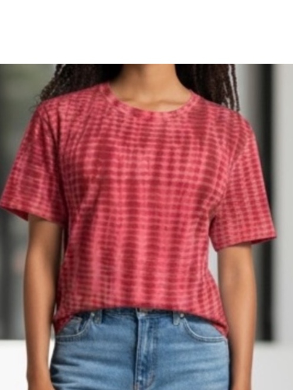 D&Co. Women’s Short Sleeve Red Tie-Dye Tee Shirt